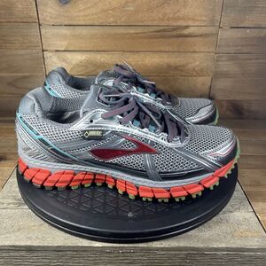 Brooks Womens Sz 8 B Adrenaline GTX 12 Trail Gray Gore-Tex Shoes NO INSOLES